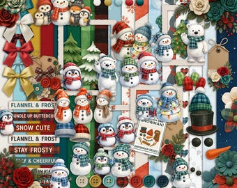 Polar Party | Snowman & Penguin Winter Scrapbook Kit