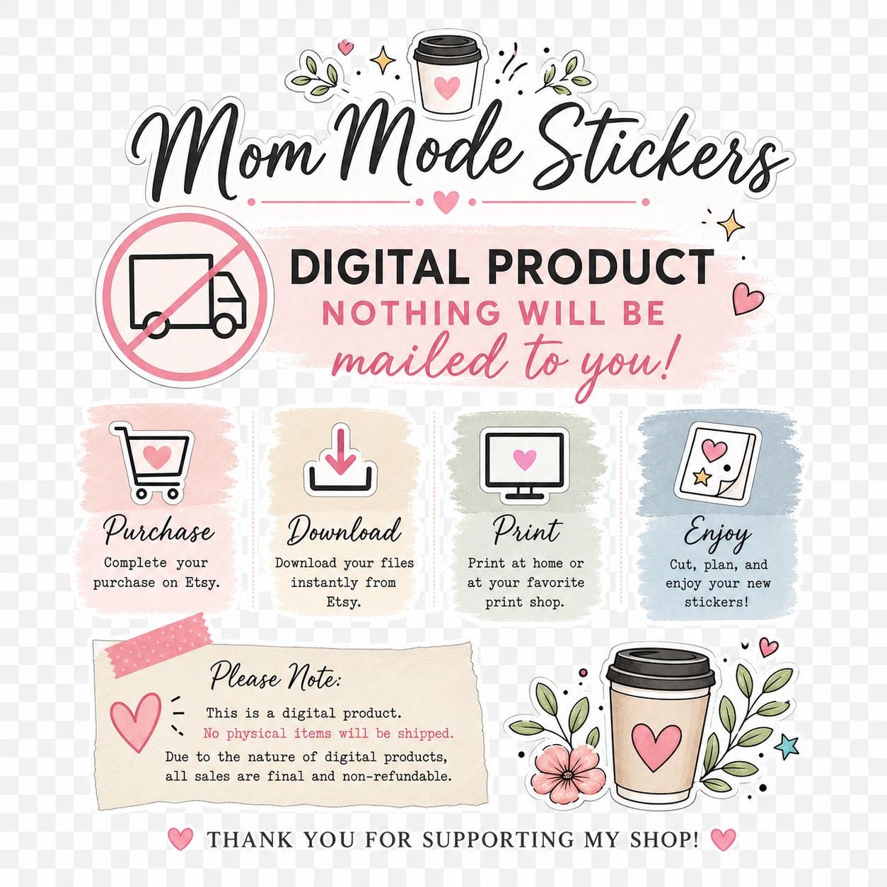 Mums Pdf Sticker Mom Mode Printable Stickers | Mom Life Planner Stickers | Digital ...