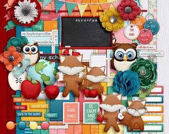 Review It- August- Digital Scrapbooking Kit - 20 Paper - 60 Plus Elements - Paper Size - 12 x 12 Inches
