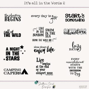 Word Art Digital Stamps: Brush Lettering (Instant Download)