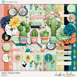 Nicht berühren diese digitale Scrapbooking Kit - 18 Papier - 75 Elemente - Papier Größe - 12 x 12 Zoll