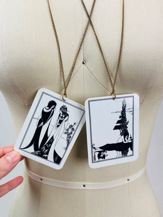 Pair of Aubrey Beardsley Artworks on Chains Salome