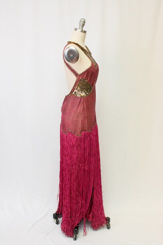 Antique 1920's Magenta Pink Silk Drop Waist Flapp… - image 3