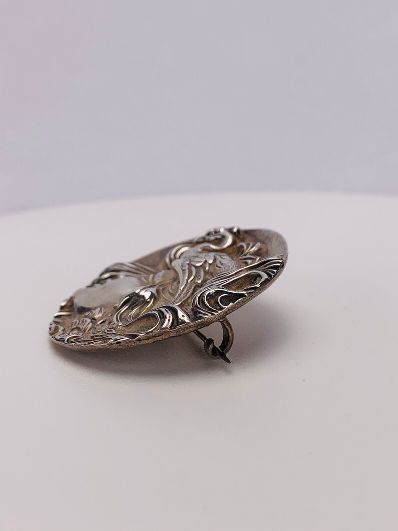 Antique Signed Art Nouveau Unger Brothers Lady Bird Pin Sterling Silver ...