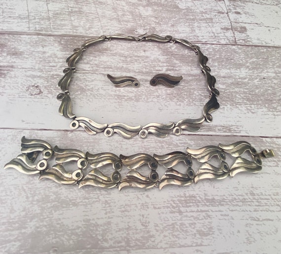Pedro Castillo Sterling Silver Taxco Mexico Necklace Bracelet