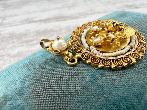 Antique Late Victorian Era 14k Yellow Gold and Fr… - image 9