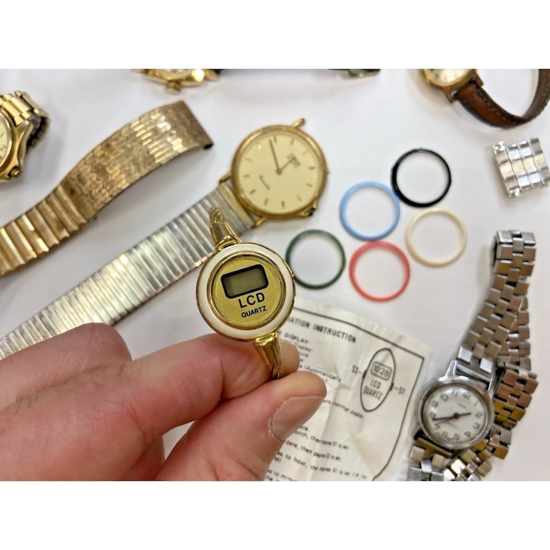 Vintage ladies wrist watch lot for parts repair TIMEX Oris Citizen AS IS image 5