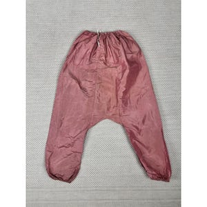 Antique Middle Eastern Harem Pants Shiny Pink Silk Drawstring Waist AS IS