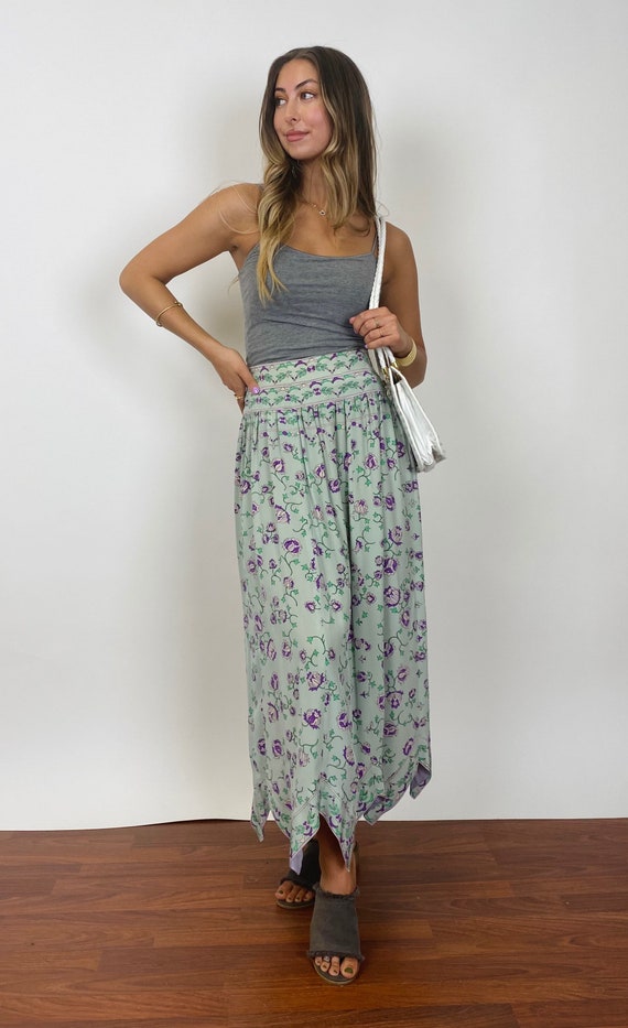 Vintage 1970s Emilio Pucci Rare Silk Maxi Midi Skirt With