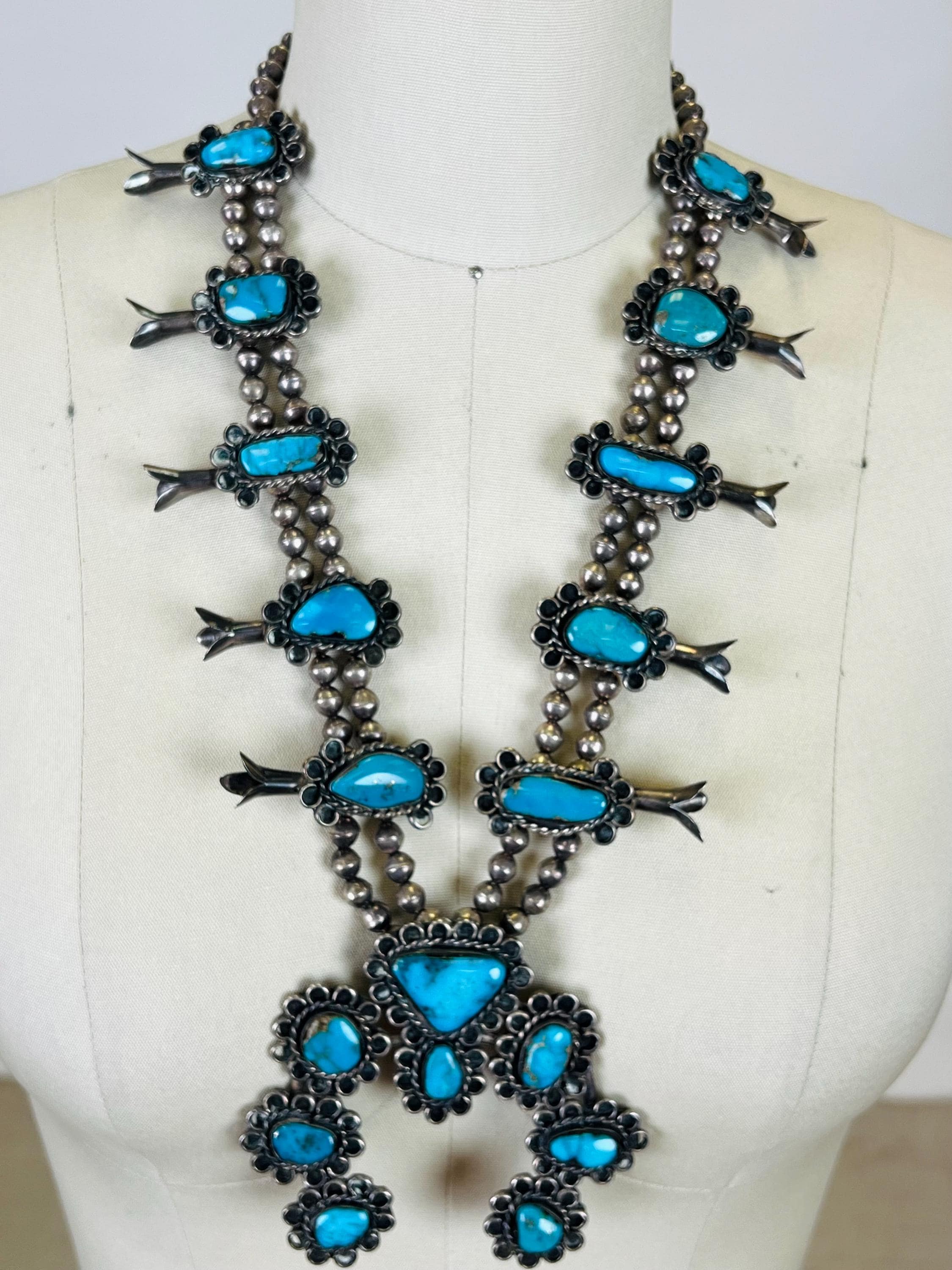 Vintage 1960s Sterling Silver Native American Navajo Squash