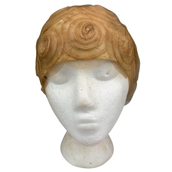 Vintage 1920's Women's Cream Crin "Horsehair" Skullcap