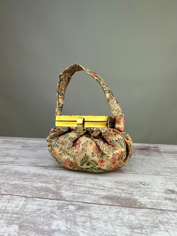 1930s Brocade Silk Chinoiserie Purse with Mirror G