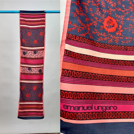 Stunning Vintage Designer Silk Scarf by Emanuel U… - image 2