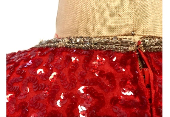 1970s Designer Richilene New York Paris Red Sequi… - image 7