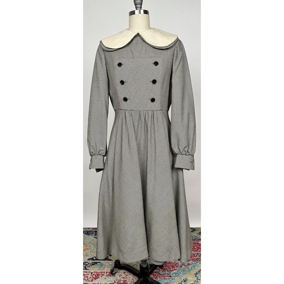 Geoffrey Beene, Vintage 1960s Geoffrey Beene Black & White Herringbone Dress Black Friday