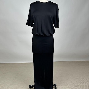 Givenchy Designer Viscose Black Gathered Maxi Dress Gown Tag Attached