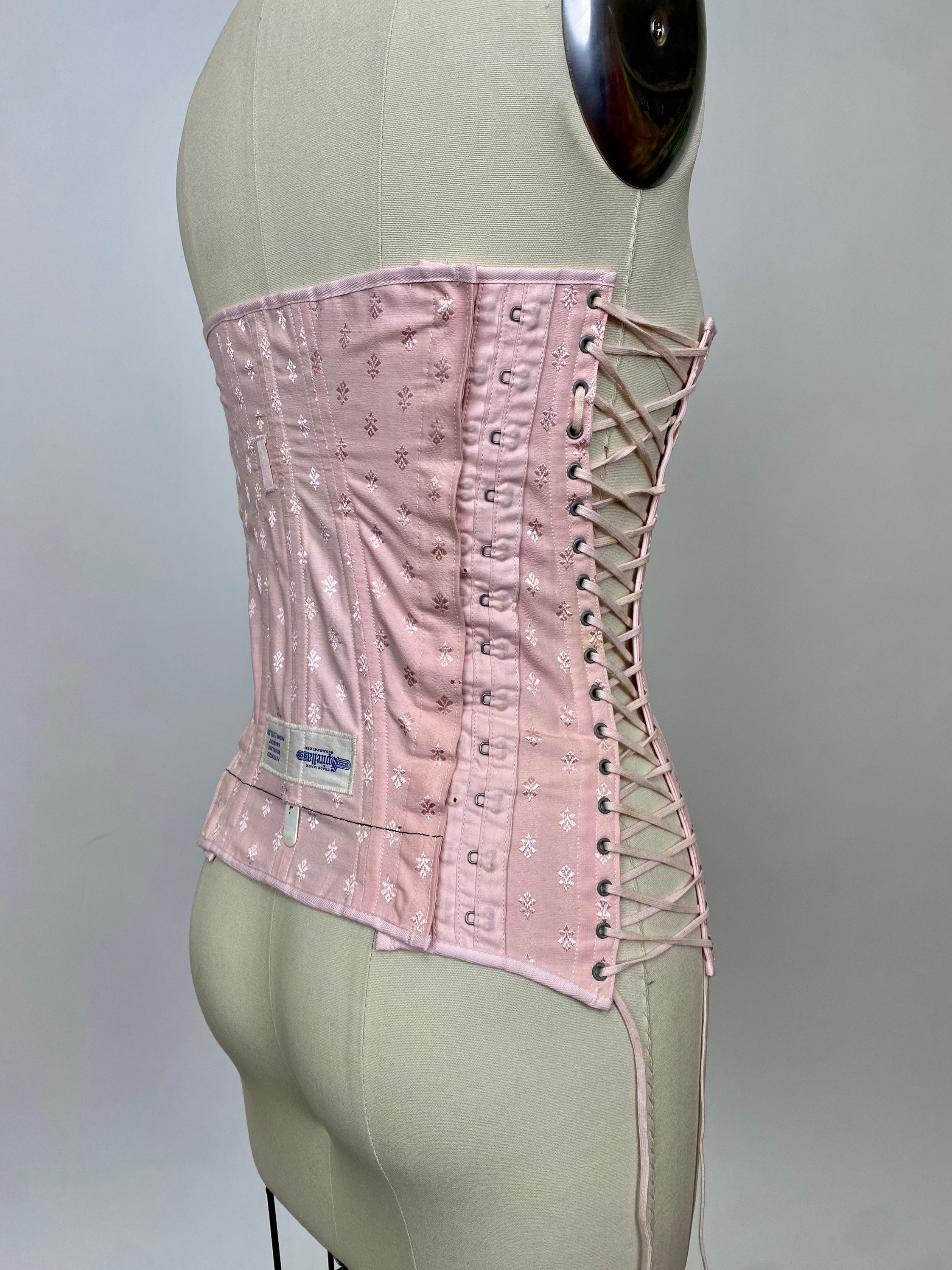 Rare Vintage Early 1900s Spirella Corset, Bustier, Lace up Undergarment  With Original Cover, Size Slender, Body Shaper, Pale Blush Pink -  New  Zealand