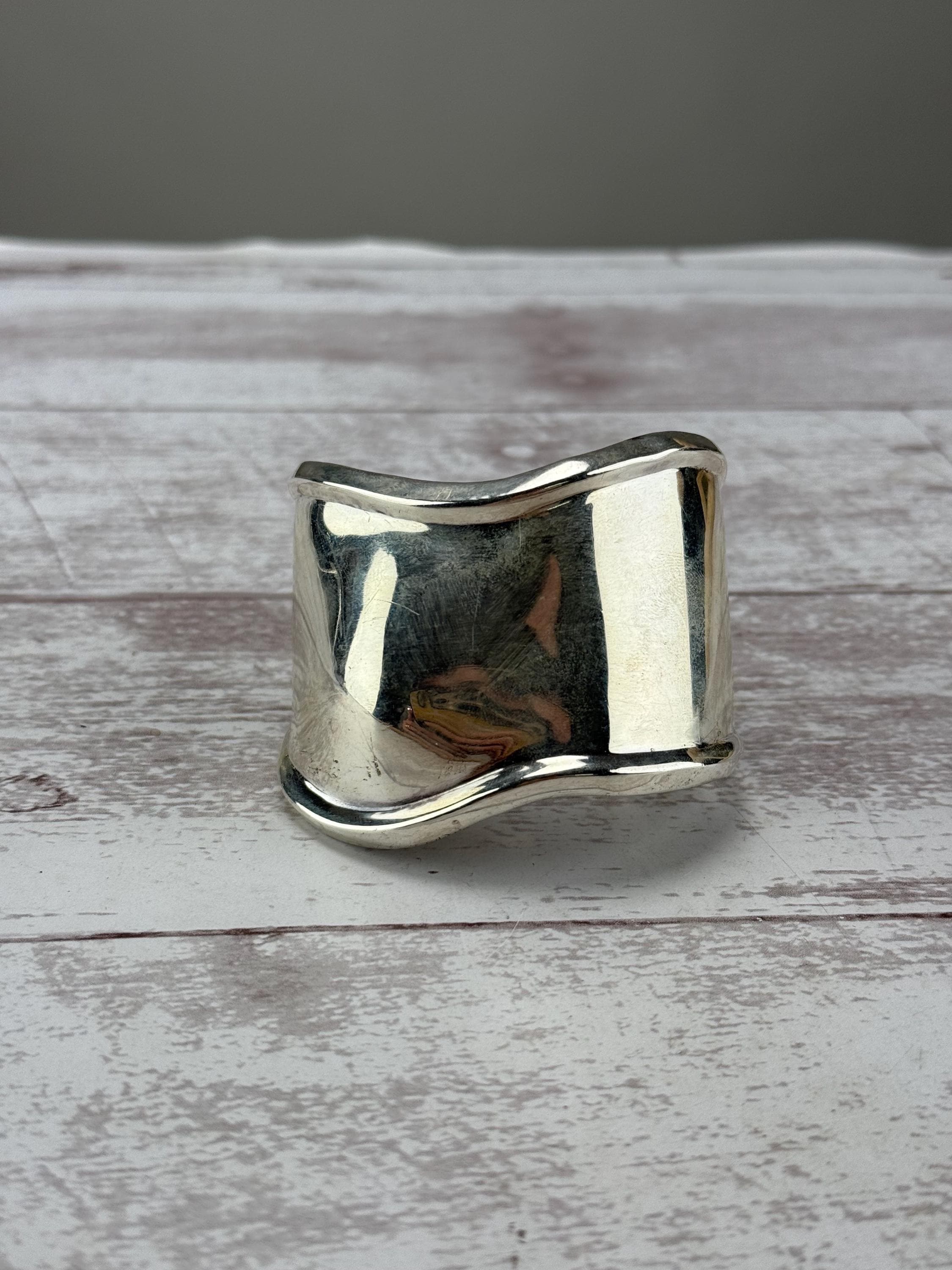 Sterling Silver Vintage Bone Cuff - Etsy