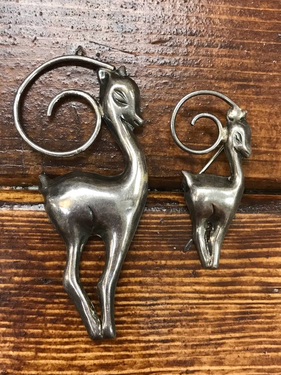 1940's Sterling Silver Signed Mexico Gazelle, Deer