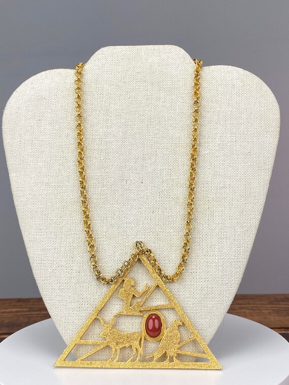 Vintage 1970s Egyptian Revival theme hieroglyphic… - image 2