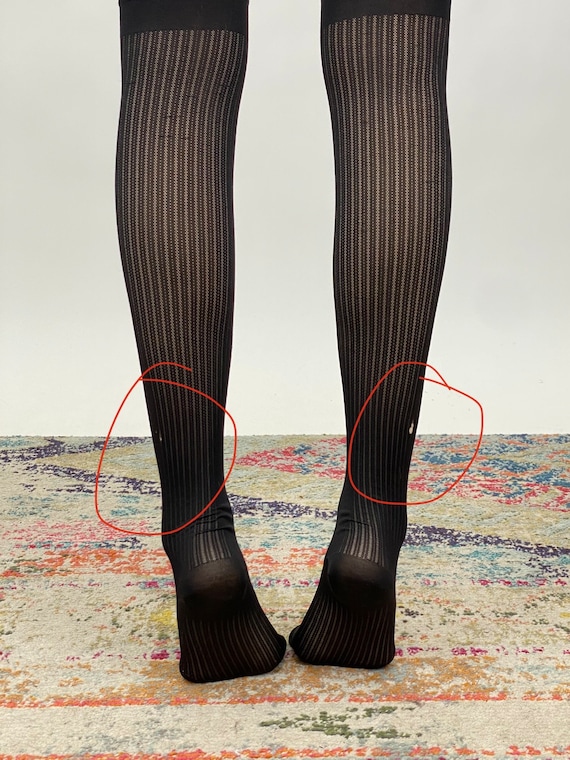 Vintage 1950s Black Striped Stockings Panty Hose … - image 10