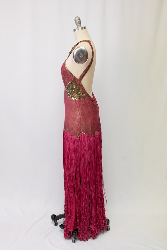 Antique 1920's Magenta Pink Silk Drop Waist Flapp… - image 6