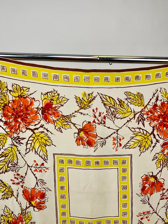 Vintage 1950s Vera Silk Scarf Novelty Autumnal Pr… - image 4