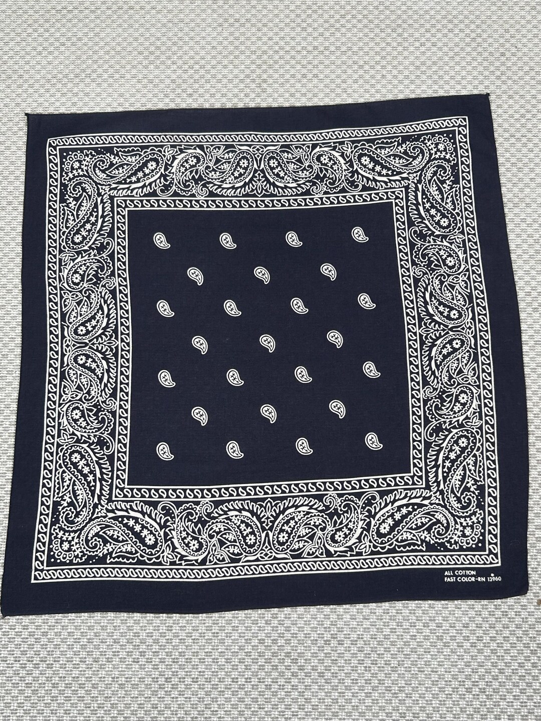 Vintage 1950s Cotton Bandana, Handkerchief American Western Style