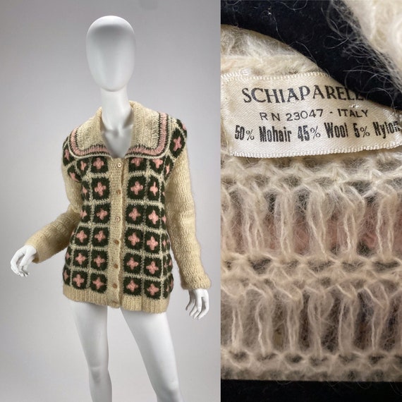 Vintage 1940s Elsa Schiaparelli hand crochet sweat