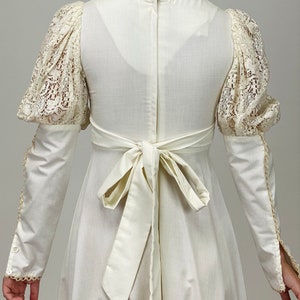 Vintage 1970s Designer Gunne Sax Long White Dress Gown W Cream Lace ...