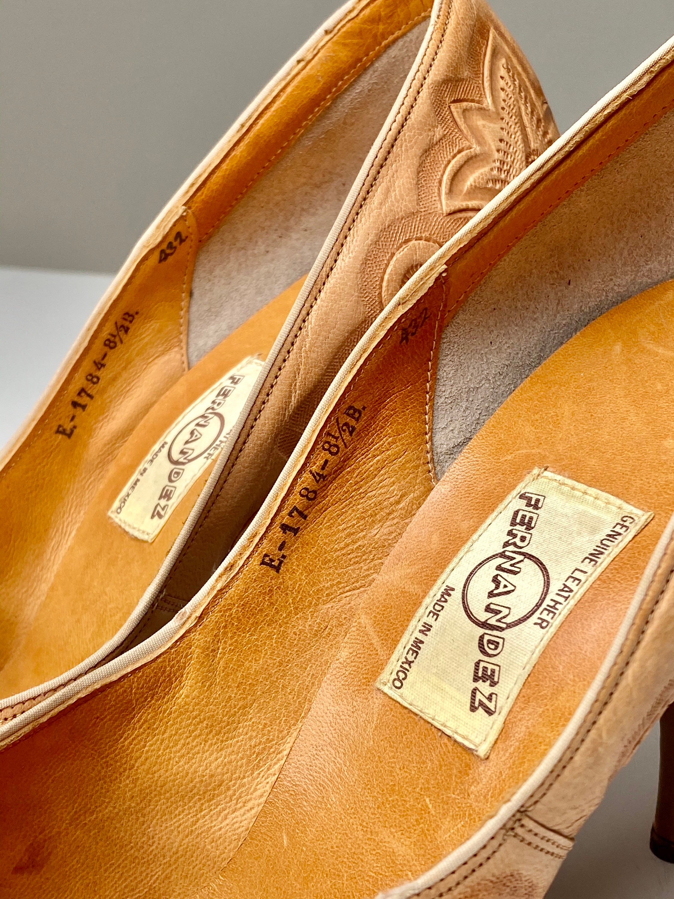 Rare Vintage 1950s Hand-tooled Genuine Cowhide Leather High - Etsy