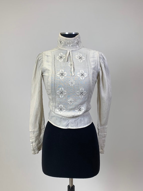 Authentic Antique Edwardian Victorian White Linen