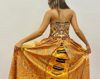RARE Vintage 1980s Escada Couture Orange Black and Yellow RARE Vintage 1980s Escada Couture Orange Black and Yellow