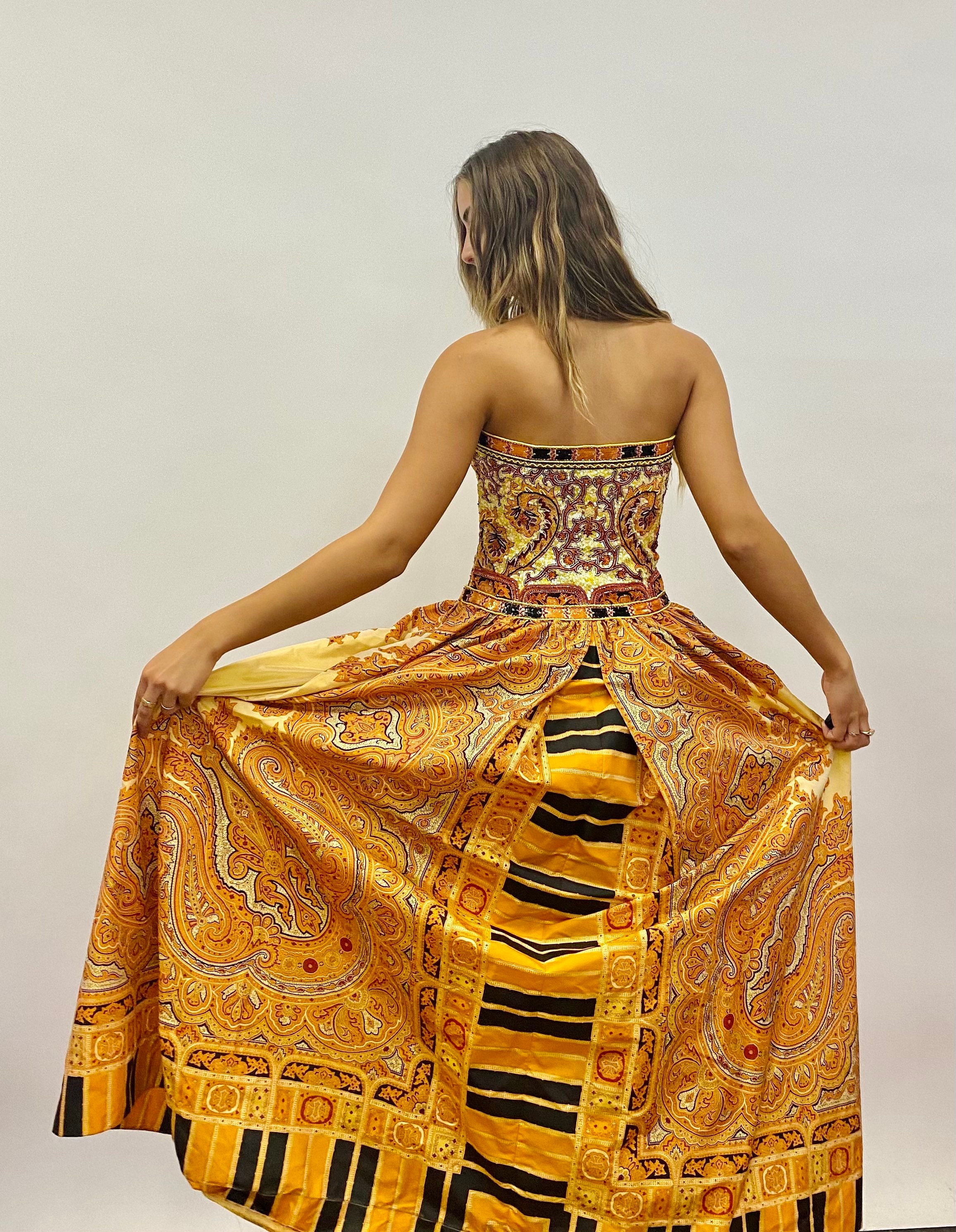 RARE Vintage 1980s Escada Couture Orange Black and Yellow RARE Vintage 1980s Escada Couture Orange Black and Yellow