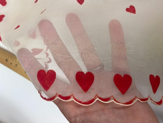 Vintage Valentine's Day Silk novelty hankie Handk… - image 8