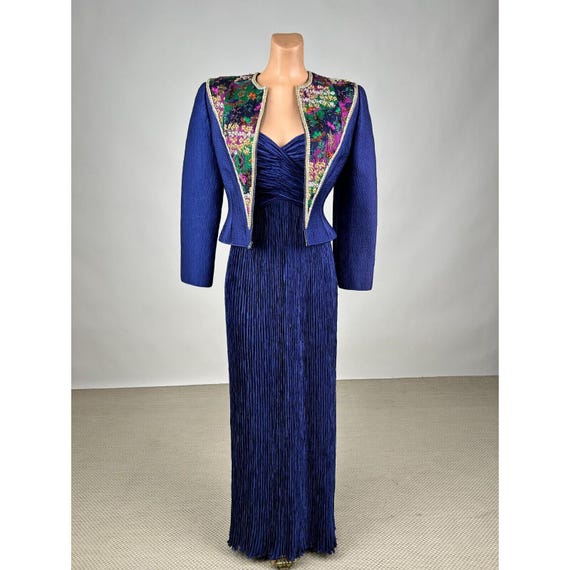 Vintage 1980s Mary Mcfadden Saks Fifth Avenue Blue Pleated Gown W/ Beaded  Jacket - Etsy Israel