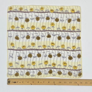 Vintage 1960&#39;s Yellow Rose Floral Patterned hankie Handkerchief novelty print hanky