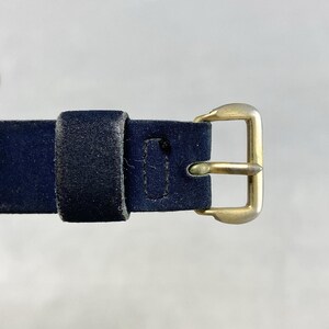 Reloj de pulsera Sheffield Spiro Agnew vintage de 1970, movimiento mecánico, correa azul oscuro. imagen 12
