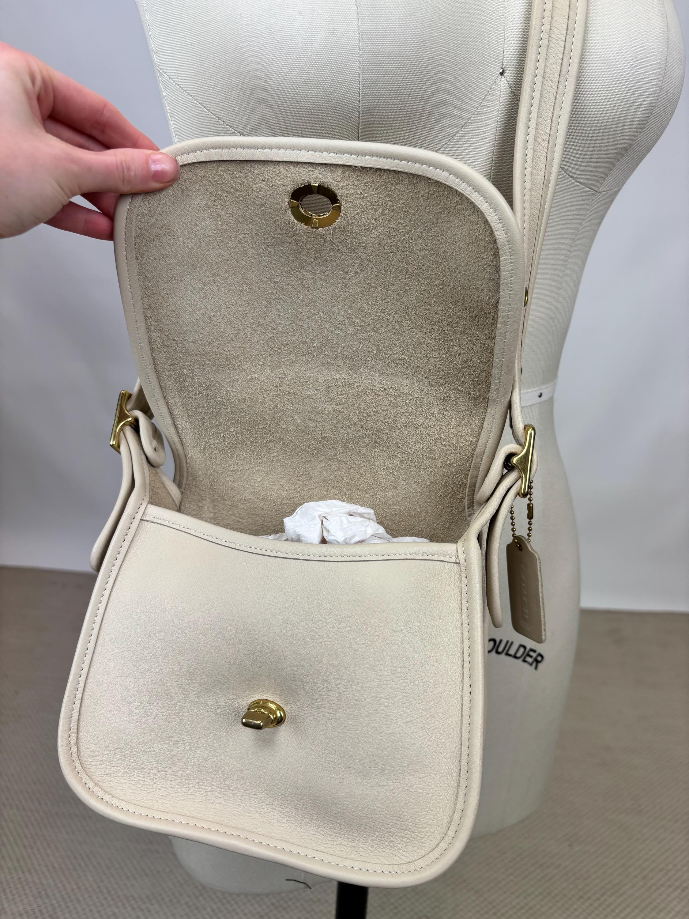vintage coach old ✨ ivory White bag Vintage NIB 1997 Bone Cream Coach Purse Handbag in Original
