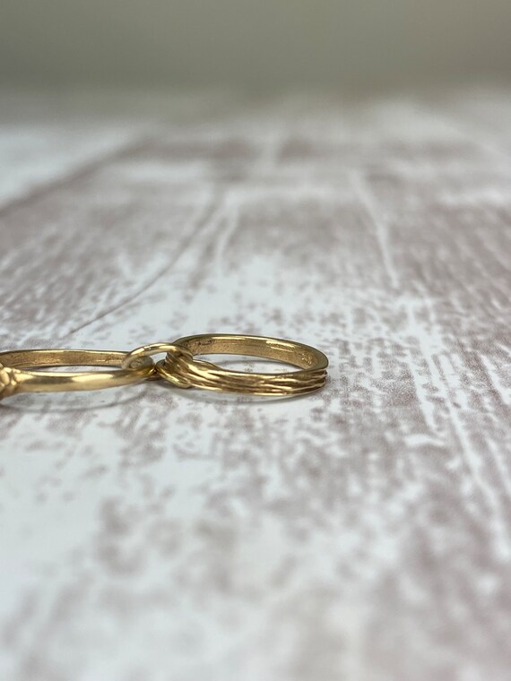 Vintage 14k solid yellow gold Wedding Engagement … - image 4