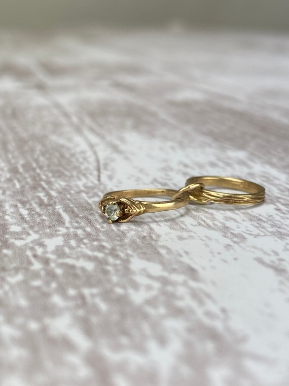 Vintage 14k solid yellow gold Wedding Engagement … - image 6
