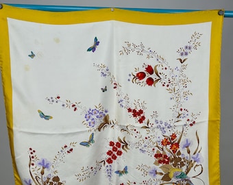 80年代のグッチの花柄シルクスカーフ - Etsy 日本