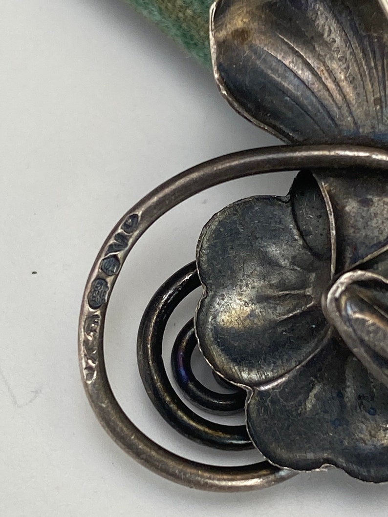Vintage sterling silver brooch pin signed Sterling image 5