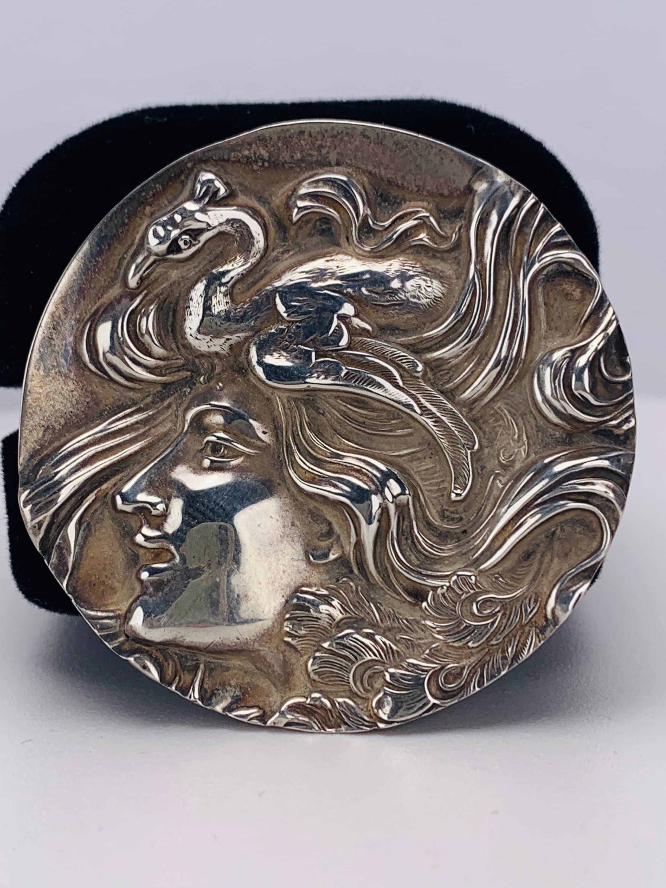 Antique Signed Art Nouveau Unger Brothers Lady Bird Pin Sterling Silver ...