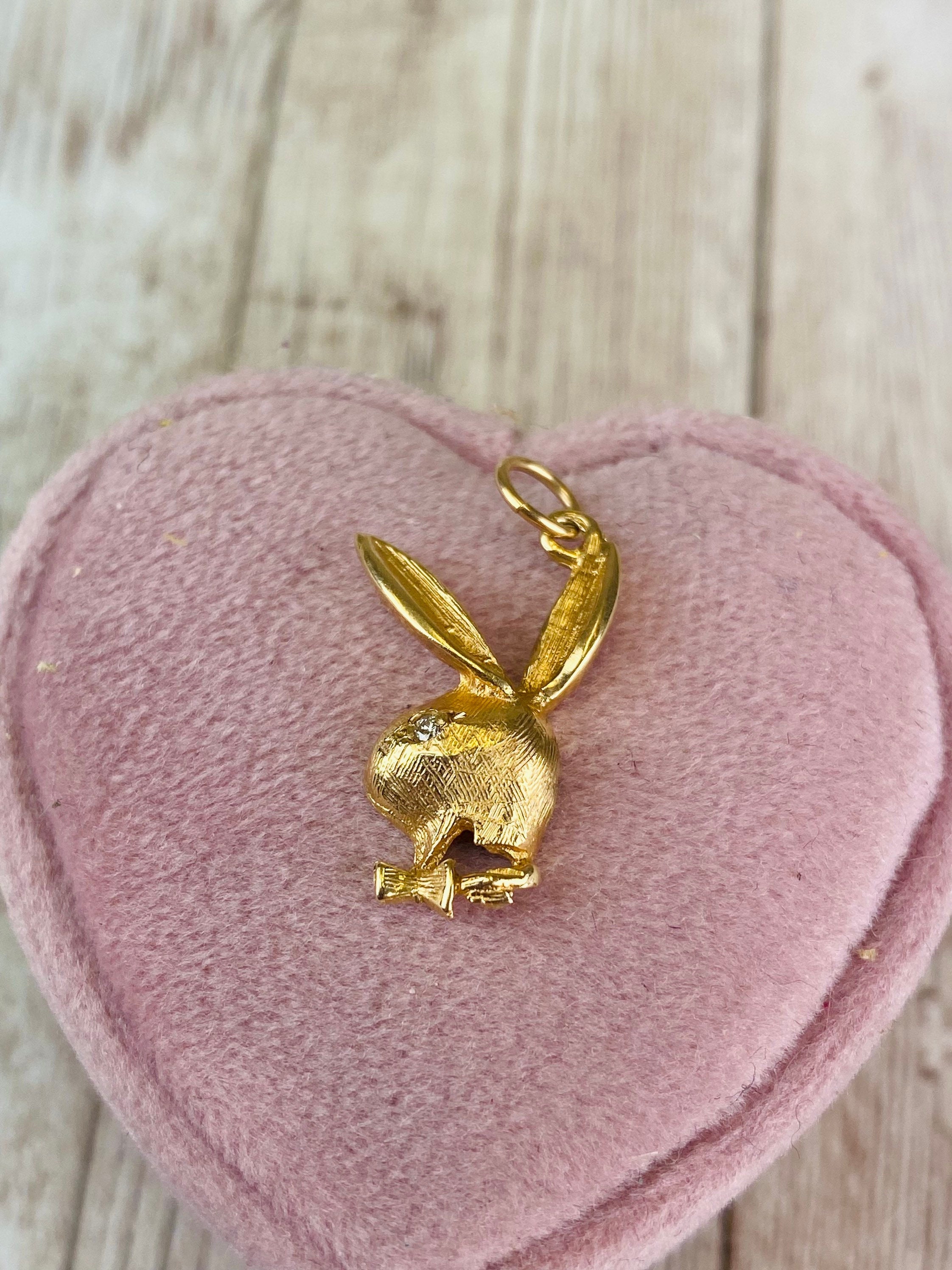 Gold playboy pendant Etsy España