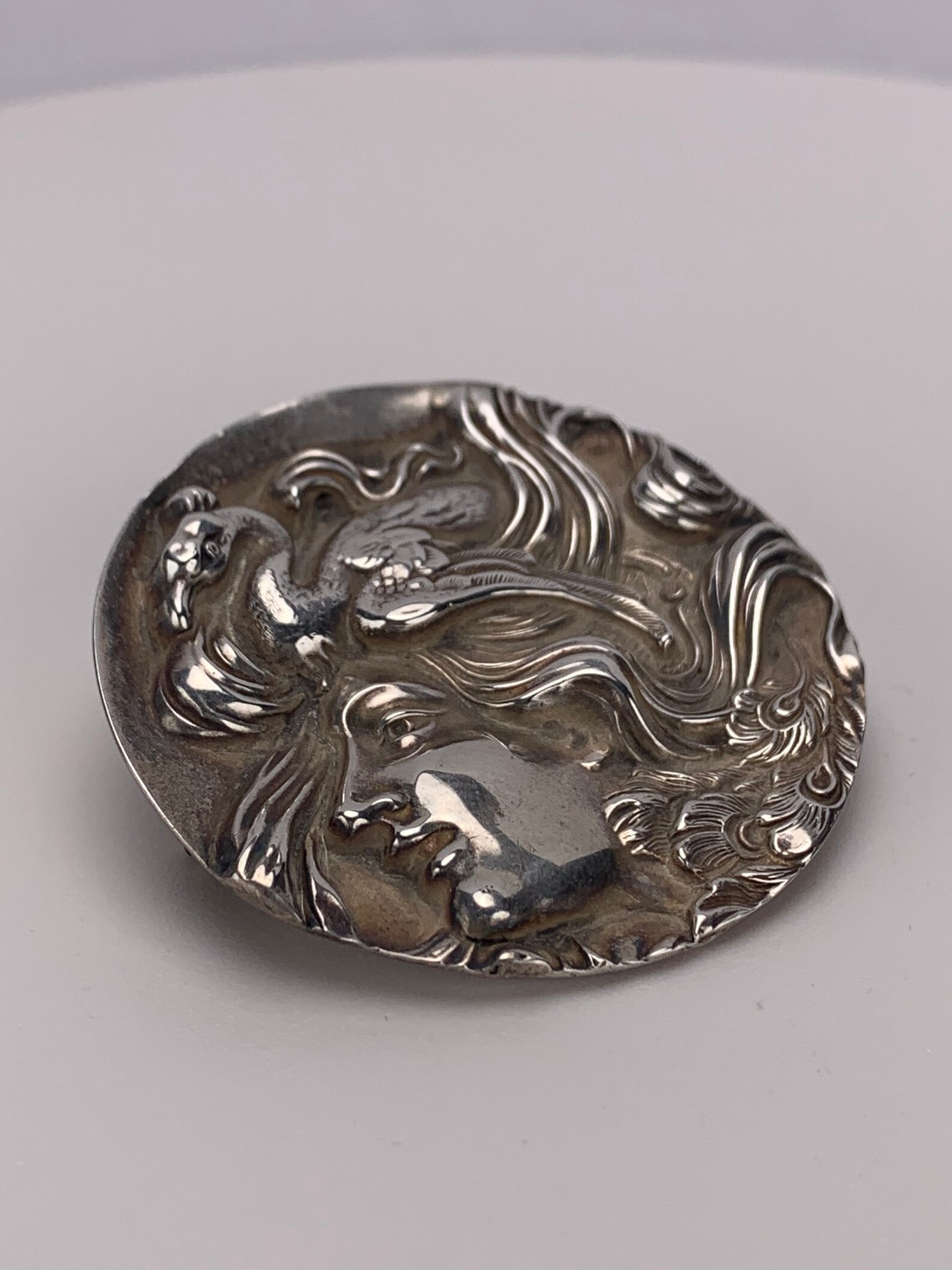 Antique Signed Art Nouveau Unger Brothers Lady Bird Pin Sterling Silver ...