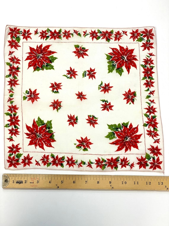 Vintage Christmas Holiday special gift hankie Hand