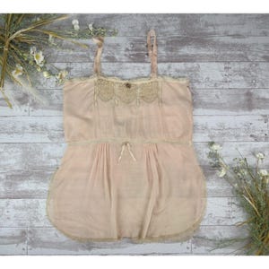 Antique 1920s Pink Silk Teddy Butterfly Embroidered Net Lace Lingerie Chemise Lingerie Boudoir Valentines Day Date Night