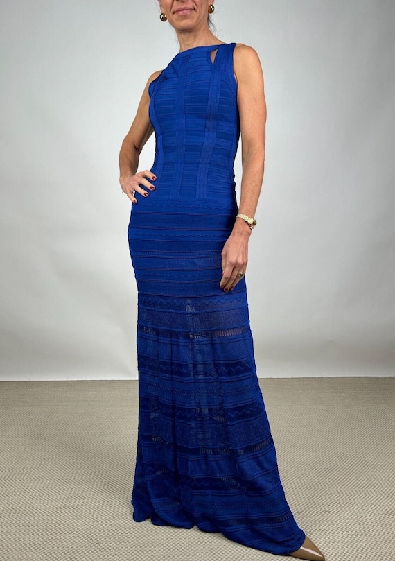 herve leger royal blue dress THE BRIGITTE GOWN – HERVÉ LÉGER main image 1