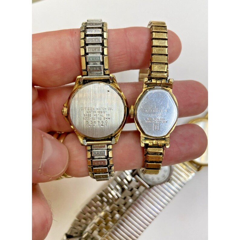 Vintage ladies wrist watch lot for parts repair TIMEX Oris Citizen AS IS image 13